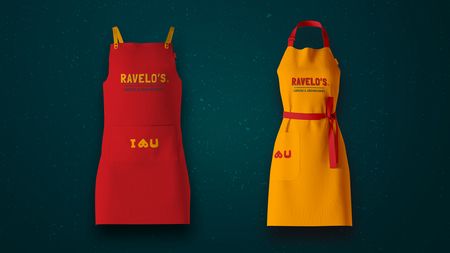 Diseño de mandiles de cocina para Ravelos