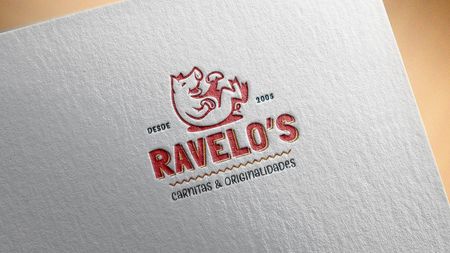 Muestra de logo impreso para Ravelos