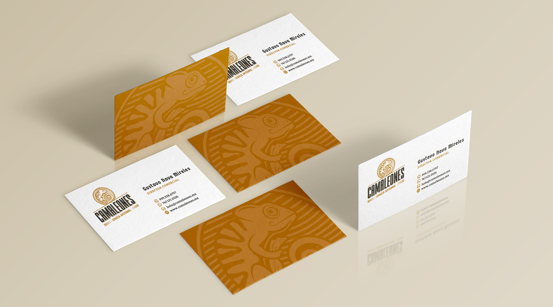 Diseño de tarjetas de presentación para Camaleones | MARKER branding